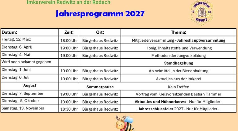 Jahresprogramm 2026